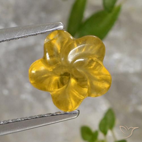 1.45ct Natural Golden Orange Citrine, Flower Cut, Transparent