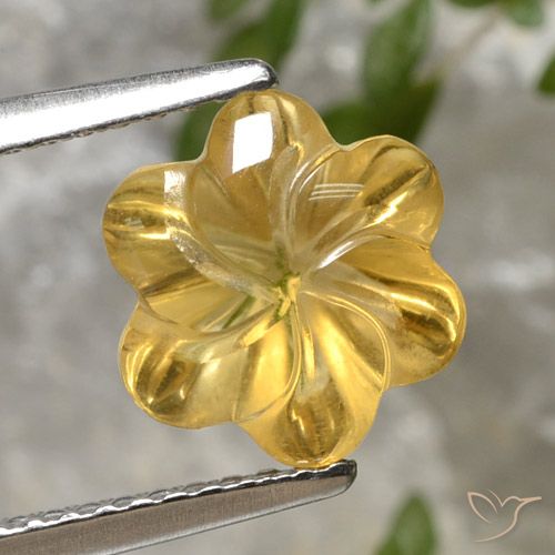 2.35ct Natural Golden Citrine, Flower Cut, Transparent