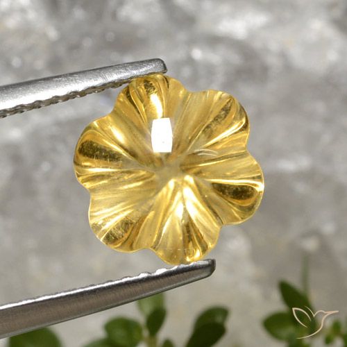 2.78ct Natural Deep Gold Citrine, Flower Cut, Transparent