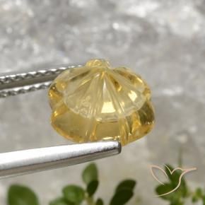 Citrine Gemstone in 9 x 9 mm (calibrated) Size for Sale, Citrine Stone in Deep Gold Color