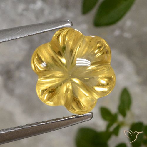 2.69ct Natural Golden Citrine, Flower Cut, Transparent