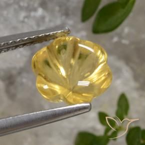 2.69 ct Golden Citrine Stone, Natural Citrine in Carved Flower Shape for Sale