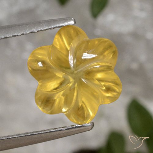 3.29ct Natural Golden Citrine, Flower Cut, Transparent