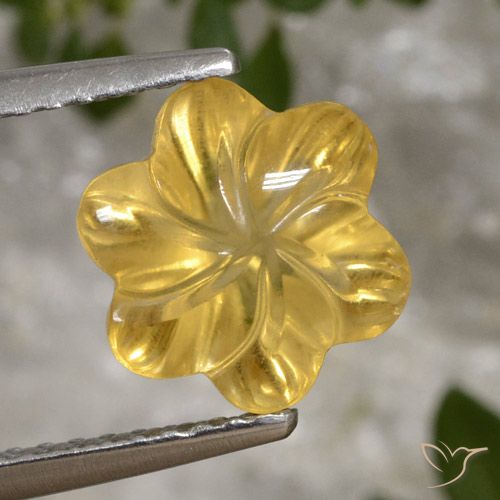 2.51ct Natural Bright Gold Citrine, Flower Cut, Transparent