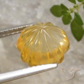 Citrine Gemstone in 9.5 x 9.5 mm Size for Sale, Citrine Stone in Medium Gold Color
