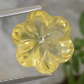 Medium Yellow Citrin Edelstein - 2.9ct Geschnitzte Blume (ID: 471049)