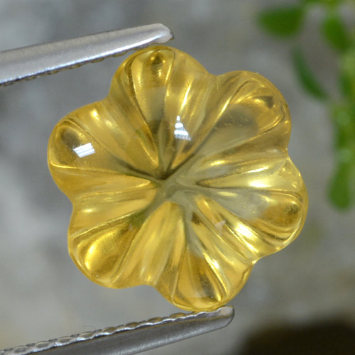 Medium Yellow Цитрин Камень - 3ct Фигурка Цветок (ID: 471051)