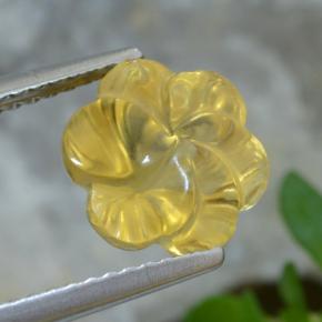 3.01 ct Yellow Citrine Stone, Natural Citrine in Carved Flower Shape for Sale