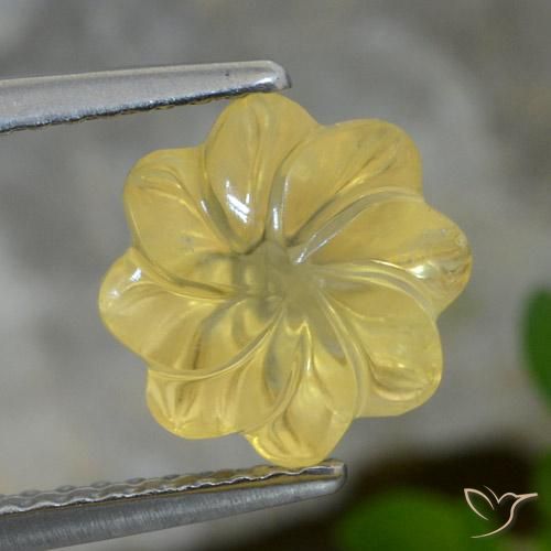 2.61ct Natural Light Golden-Yellow Citrine, Flower Cut, Transparent