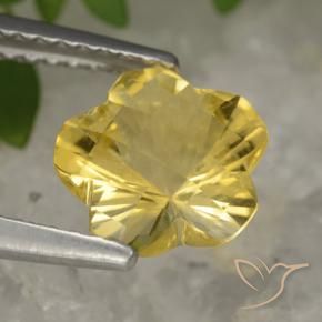 1.63 ct Yellow Citrine Stone, Natural Citrine in Carved Flower Shape for Sale