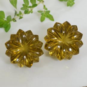 13.8ct Carved Flower Yellow Orange Citrine for sale thumb image of 13.8ct Carved Flower Yellow Orange Citrine (ID: 471456)