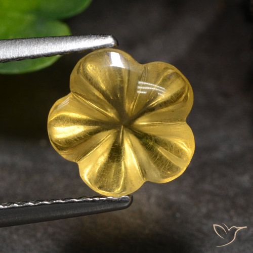 2.18ct Natural Golden Orange Citrine, Flower Cut, Translucent