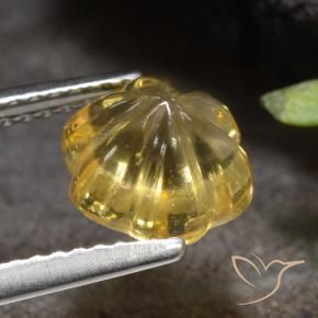 Citrine Gemstone in 8.2 x 7.5 mm Size for Sale, Citrine Stone in Bright Gold Color