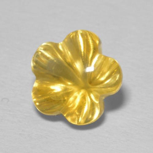 2.23 ct Golden Citrine Stone, Natural Citrine in Carved Flower Shape for Sale