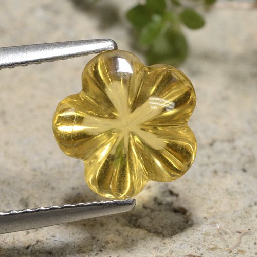 2.65ct Natural Golden Citrine, Flower Cut, Transparent