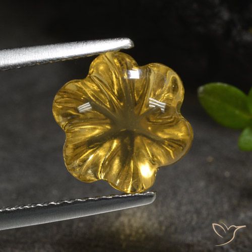 3.20ct Natural Golden-Orange Citrine, Flower Cut, Transparent