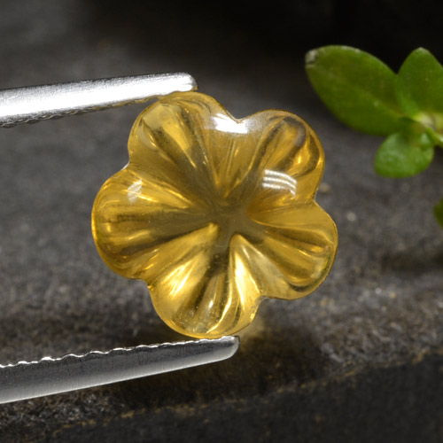 8,8x8,6 mm Citrino dorato Fiore intagliato dal Brasile, peso di 2,52 ct, pietra preziosa naturale non trattati in purezza Transparent, Citrino 1pz - il colore è Arancione-Oro, durezza Mohs di 7 adatto per gioielli da indossare ogni giorno, Pietra zodiacale Leone, Photo A