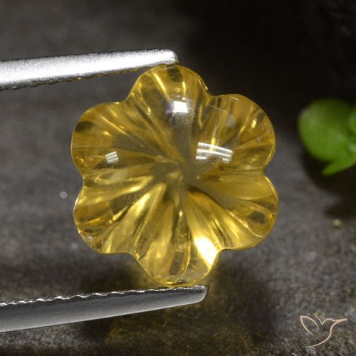 4.38ct Natural Golden-Orange Citrine, Flower Cut, Transparent