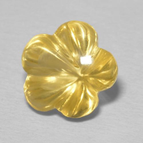 2.46 ct Golden Citrine Stone, Natural Citrine in Carved Flower Shape for Sale