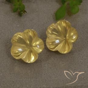 4.27 ctw Yellow Citrine Stones, Natural Citrine in Carved Flower Shape for Sale