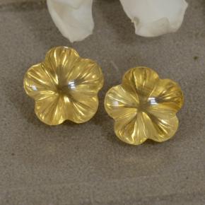 Amarillo-dorado claro Citrina Gema - 2.3ct Flor tallada (ID: 475117)