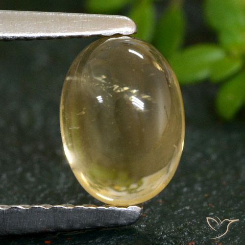 1.08 ct Yellow Citrine, 6.1 x 5 mm Oval Cabochon From Brazil, Photo A