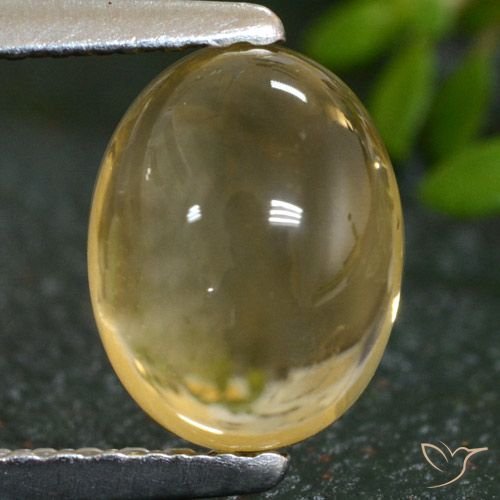 1.66 ct Yellow Citrine, 7.8 x 6 mm Oval Cabochon From Brazil, Photo A