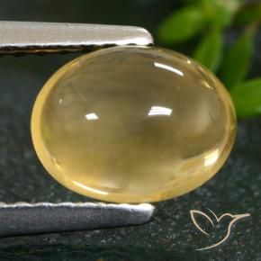 1.66 ct Yellow Citrine Stone, Natural Citrine in Oval Cabochon Shape for Sale
