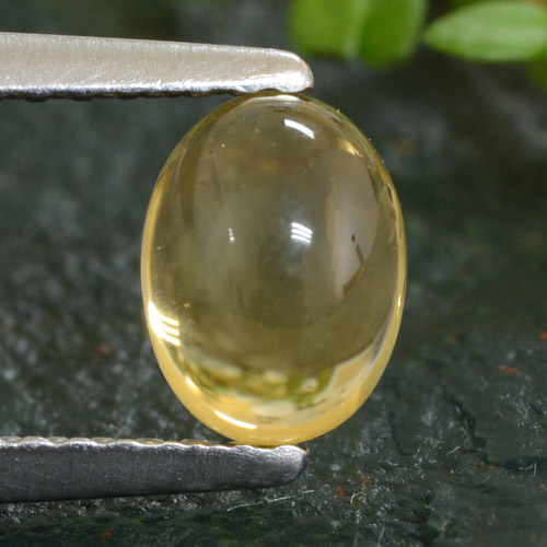 0,99ct Ovale cabochon giallo Citrino dal Brasile, Dimension 6,6 x 5mm, Natural non trattati Gemstone, Transparent Clarity, 1 piece Citrino in Oro chiaro Color, Mohs Hardness of 7 adatto per gioielli da indossare ogni giorno, Pietra portafortuna di novembre, Photo A