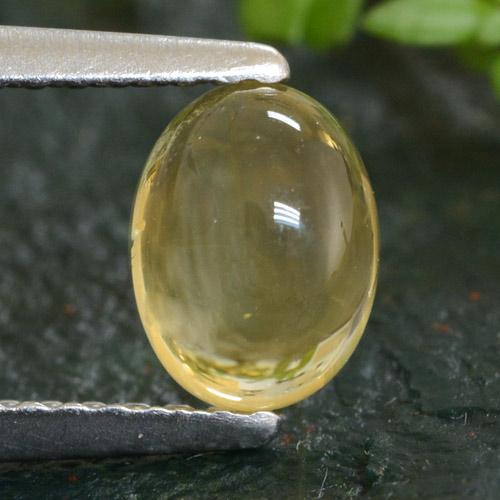 Light Golden-Yellow Citrine Gem - 0.9ct Oval Cabochon (ID: 476925)
