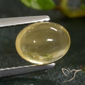 1.76 ct Yellow Citrine Stone, Natural Citrine in Oval Cabochon Shape for Sale