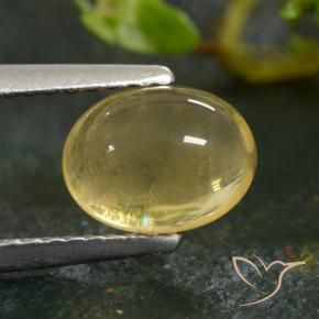 1.39 ct Yellow Citrine Stone, Natural Citrine in Oval Cabochon Shape for Sale