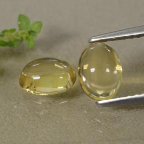 Light Golden-Yellow Цитрин Камень - 0.8ct Овал Кабошон (ID: 477029)