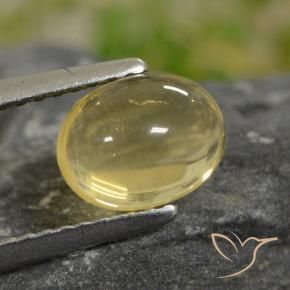1.59 ct Yellow Citrine Stone, Natural Citrine in Oval Cabochon Shape for Sale
