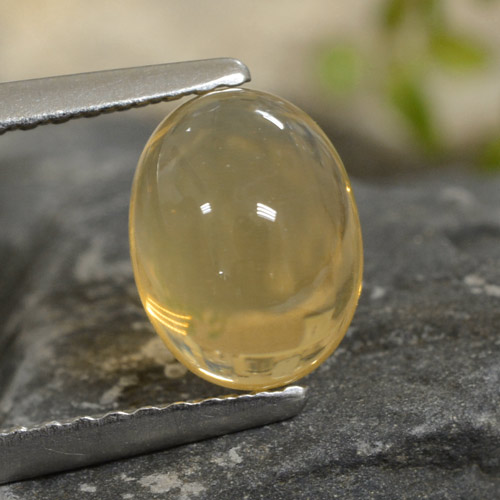 Light Gold Citrine Gem - 1.8ct Oval Cabochon (ID: 477093)