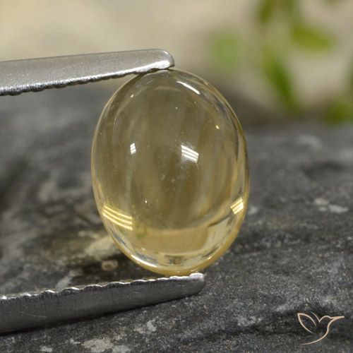 1.3 ct Yellow Citrine, 7.7 x 5.9 mm Oval Cabochon From Brazil, Photo A