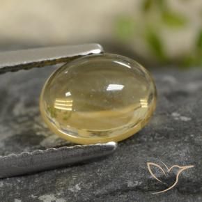 1.30 ct Yellow Citrine Stone, Natural Citrine in Oval Cabochon Shape for Sale