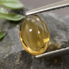 0.95 ct Yellow Citrine Gemstone, Citrine Gem in Oval Cabochon Shape for Sale.