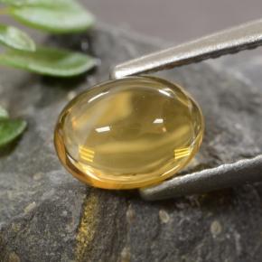 0.95 ct Yellow Citrine Stone, Natural Citrine in Oval Cabochon Shape for Sale