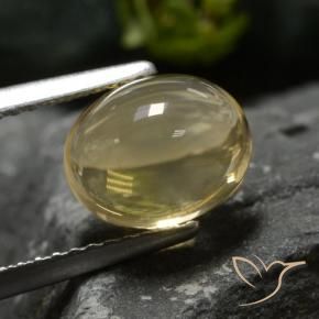 2.40 ct Yellow Citrine Stone, Natural Citrine in Oval Cabochon Shape for Sale