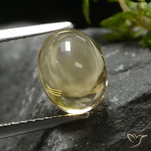 2,17ct Ovale cabochon giallo Citrino dal Brasile, Dimension 8,5 x 6,9mm, Natural non trattati Gemstone, Transparent Clarity, 1 piece Citrino in Oro chiaro Color, Mohs Hardness of 7 adatto per gioielli da indossare ogni giorno, Pietra del mercante, Photo A