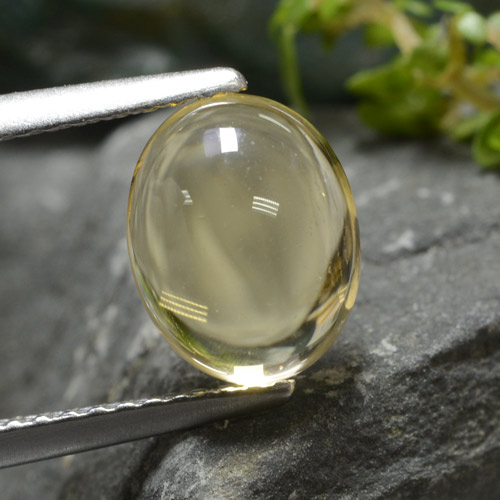 Citrino 8,8 x 7mm giallo Ovale cabochon dal Brasile, peso di 1,94 ct, gemma naturale non trattati in purezza Transparent, 1 pezzo Citrino - Colore: Oro chiaro, durezza Mohs di 7 adatto per gioielli da indossare ogni giorno, Pietra portafortuna di novembre, Photo A