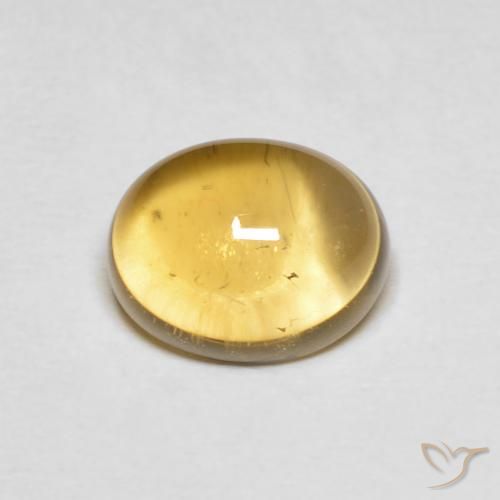 2.11 ct Yellow Citrine, 8.6 x 6.8 mm Oval Cabochon From Brazil, Photo A