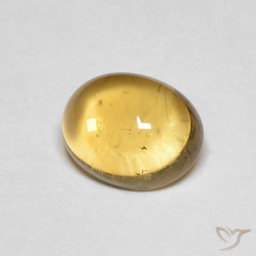 2.11 ct Yellow Citrine Stone, Natural Citrine in Oval Cabochon Shape for Sale