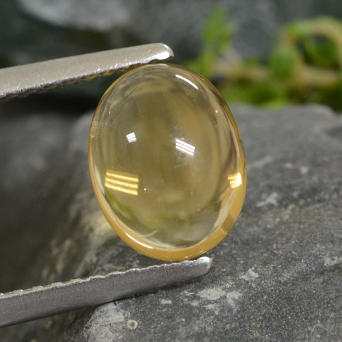 Light Yellow Citrine Gem - 2ct Oval Cabochon (ID: 477186)