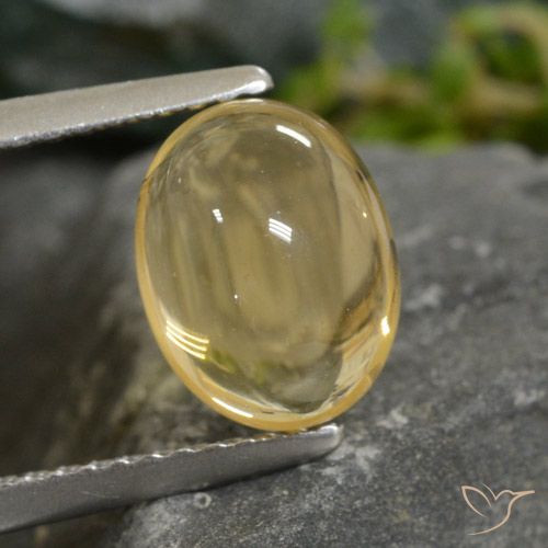 2.23 ct Yellow Citrine, 8.9 x 6.9 mm Oval Cabochon From Brazil, Photo A