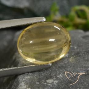 2.23 ct Yellow Citrine Stone, Natural Citrine in Oval Cabochon Shape for Sale