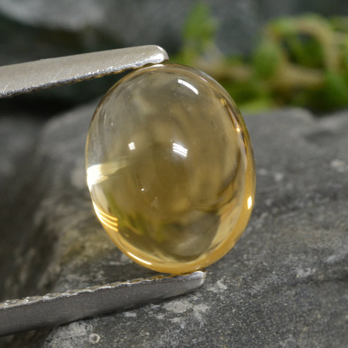 Light Gold Citrine Gem - 2.5ct Oval Cabochon (ID: 477190)