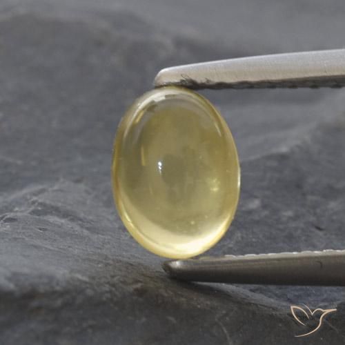 1.16 ct Yellow Citrine Gemstone, Citrine Gem in Oval Cabochon Shape for Sale.