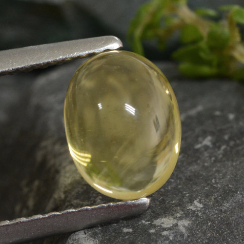 Light Yellow Citrine Gem - 1.7ct Oval Cabochon (ID: 477244)